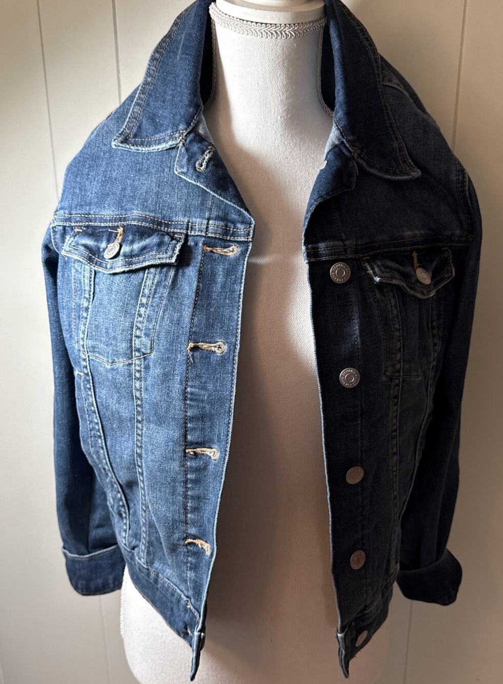 Sonoma Goods For Life Women's S Blue Denim Jacket The Everyday Button Up NN